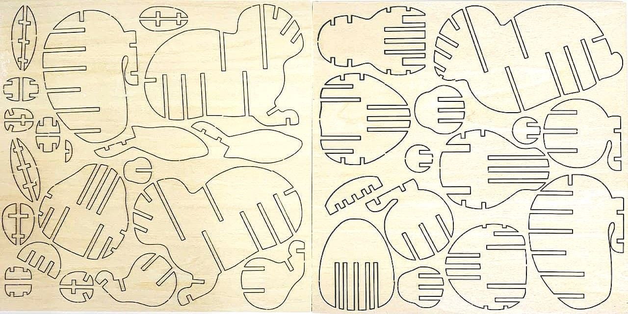 Іграшка конструктор дерев'яний Тварини 3DWA22414-3 AIHAO