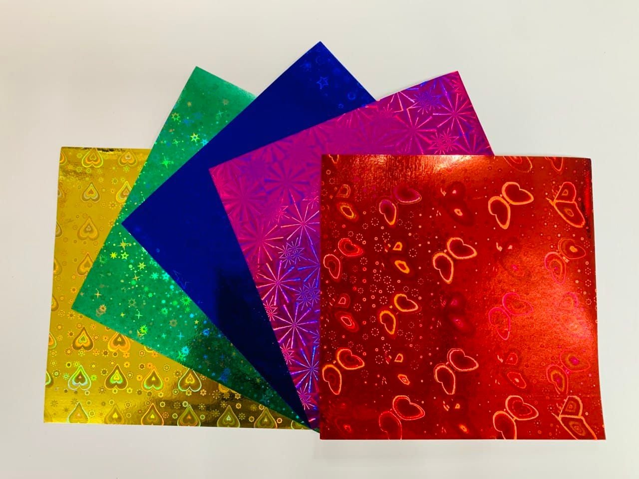 Папір кольоровий голограмма набір  10 арк 15*15 см ST-4469 SULTANI