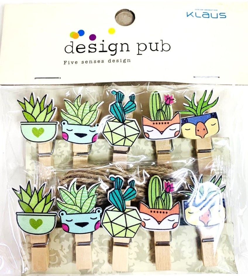 Прищіпка дерев'яна 10 шт/планшет Кактус (12 планш/уп) ST-10A SULTANI