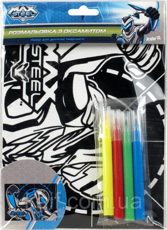 Розмальовка з оксамитом А3+5 фломастерів Max Steel MX14-156K Kite