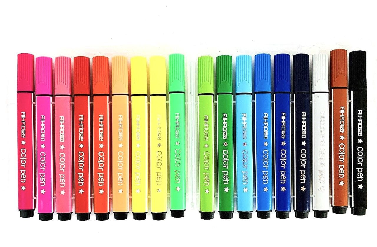 Фломастери 18кол трикутні в пластиковому боксі (80) 1996-18 AIHAO