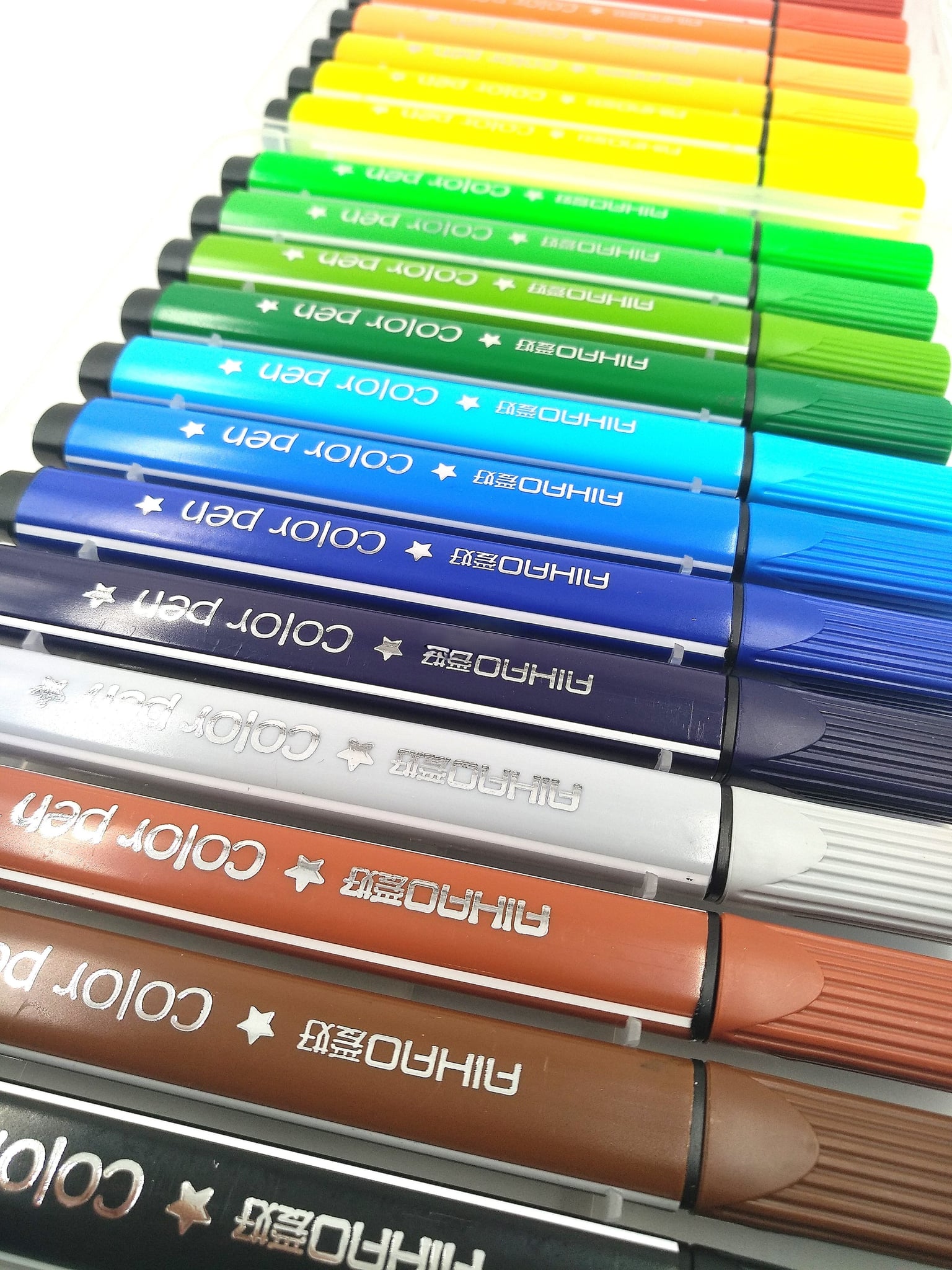 Фломастери 24кол трикутні в пластиковому боксі (64) 1996-24 AIHAO