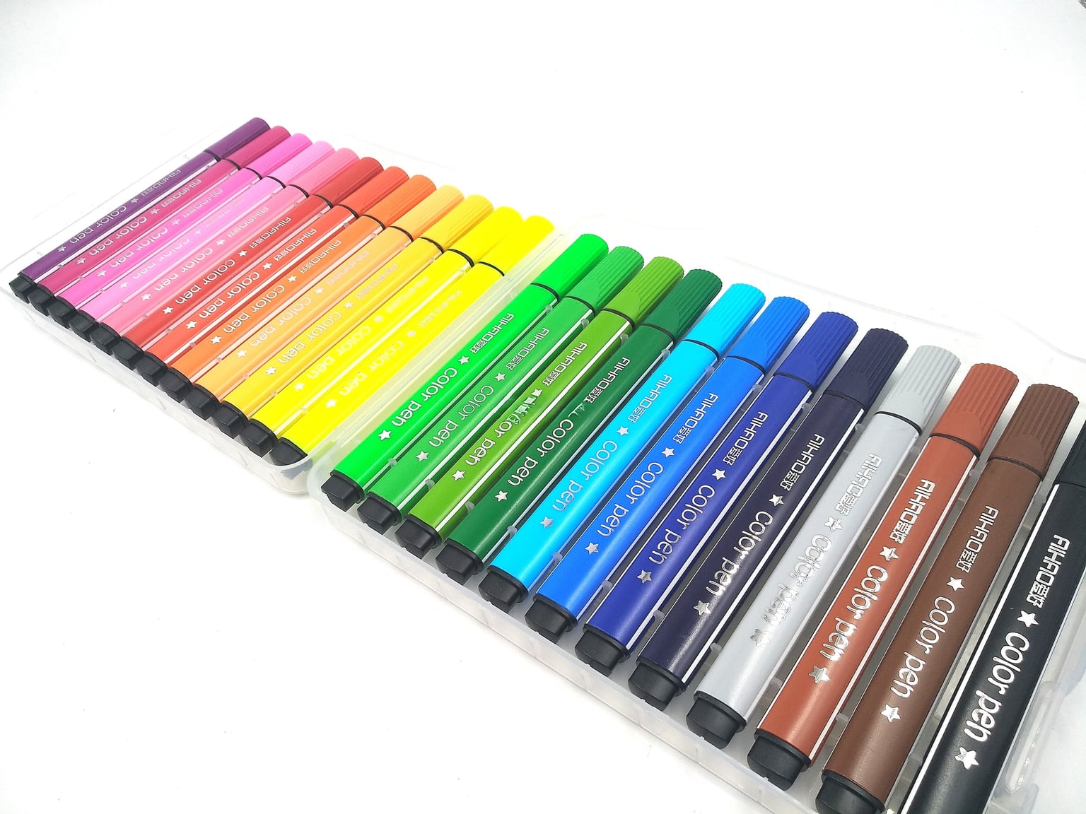 Фломастери 24кол трикутні в пластиковому боксі (64) 1996-24 AIHAO