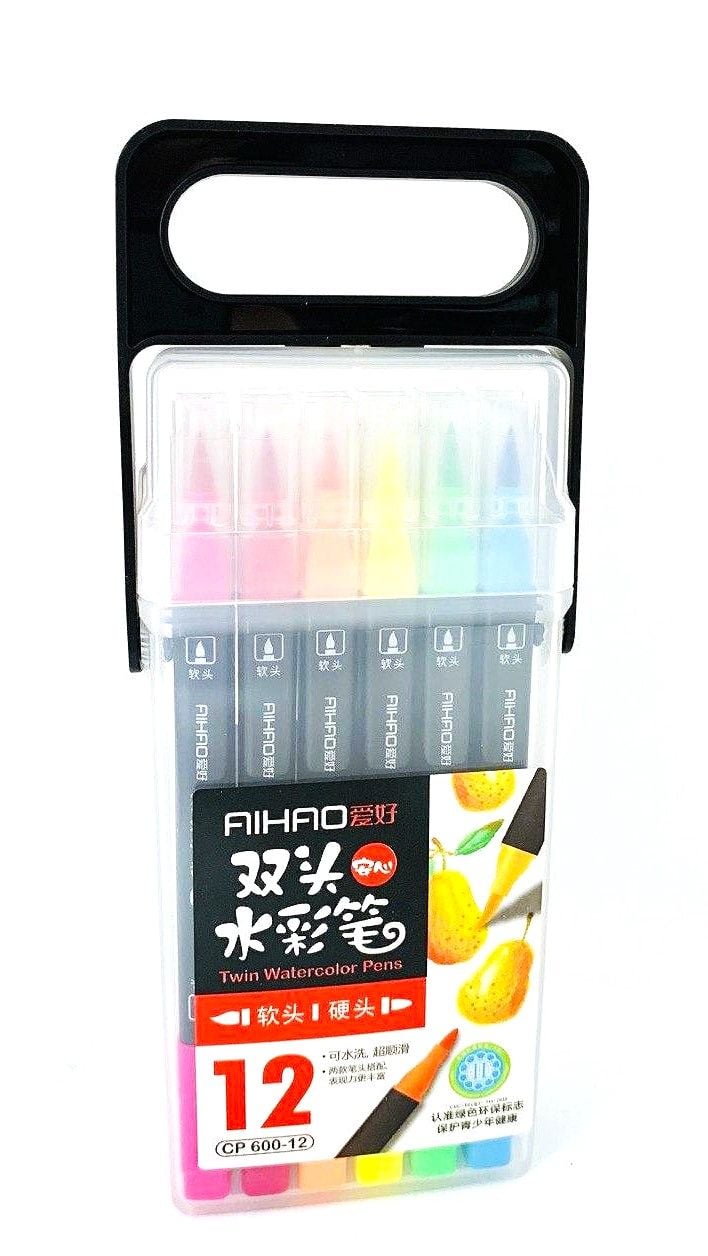 Фломастери 2х-сторонні для каліграфії 12 кол (96) CP 600-12 AIHAO