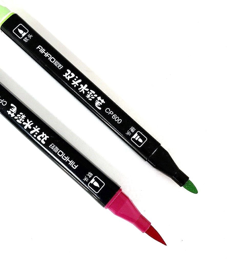 Фломастери 2х-сторонні для каліграфії 18 кол (80) CP 600-18 AIHAO