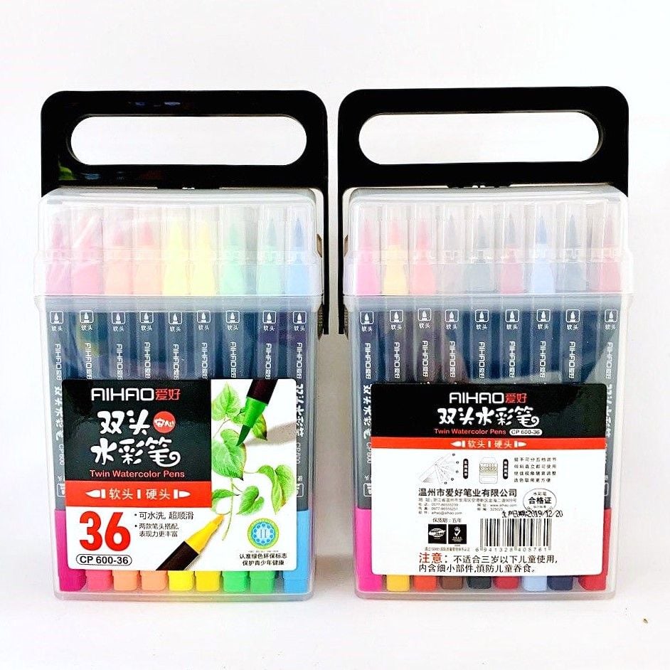 Фломастери 2х-сторонні для каліграфії 36 кол (10 шт/уп) CP 600-36 AIHAO