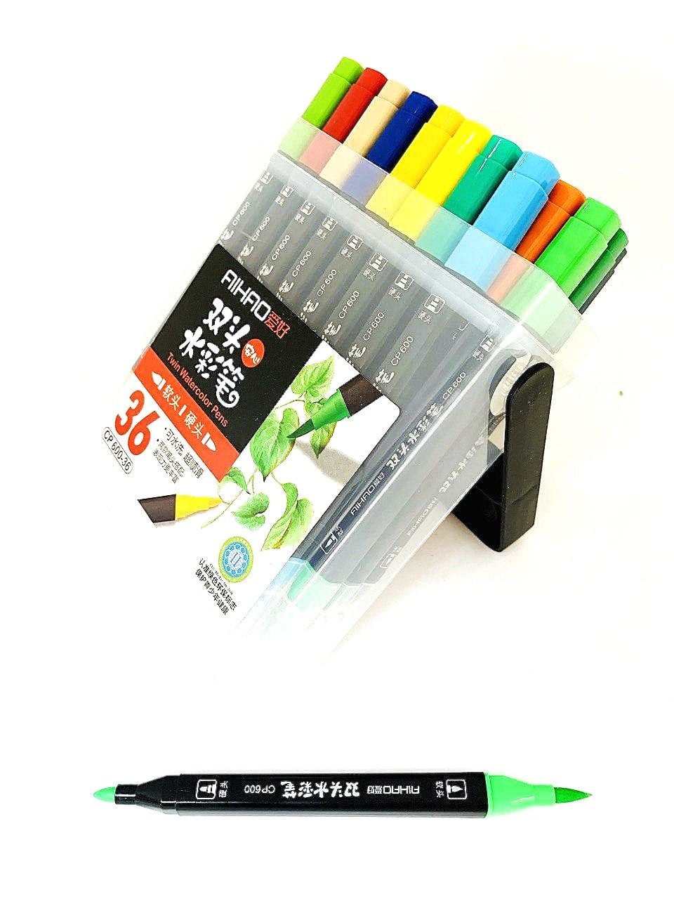 Фломастери 2х-сторонні для каліграфії 36 кол (10 шт/уп) CP 600-36 AIHAO