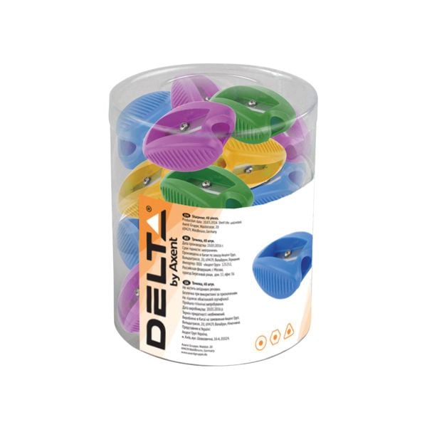 Чинка пластикова Ellipse асорті (48 шт/бан) D9703 Delta by Axent