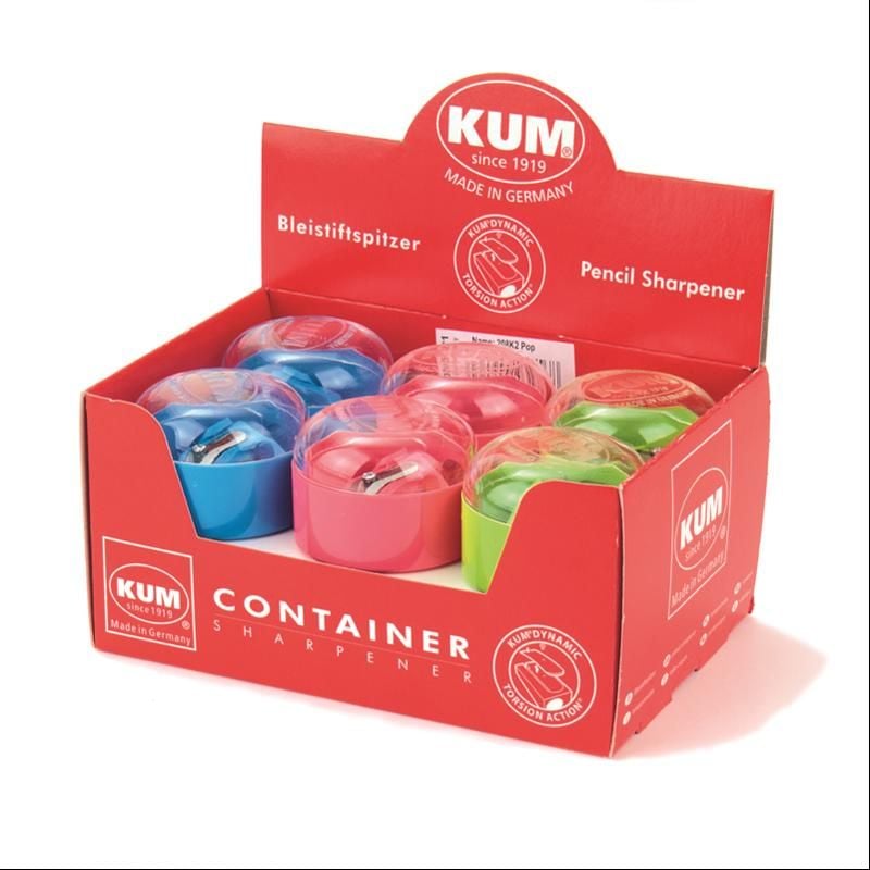 Чинка пластикова з контейнером подвійна 208K2 Pop KUM