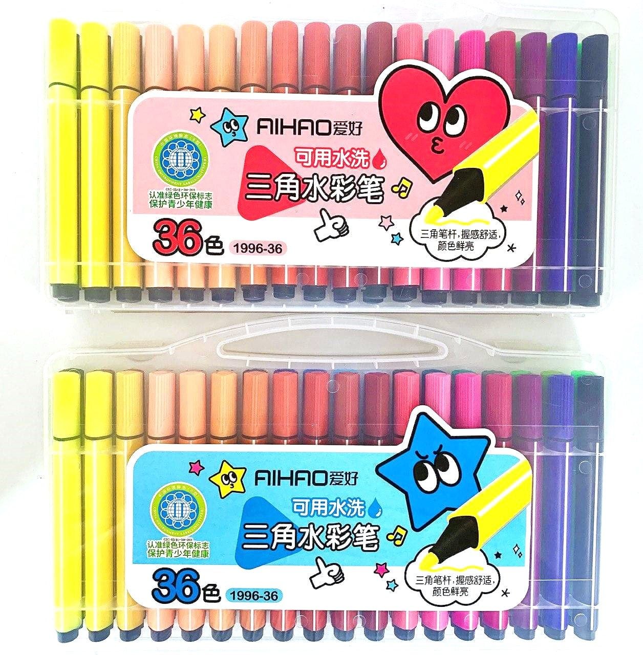 Фломастери 36кол трикутні в пластиковому боксі (48) 1996-36 AIHAO