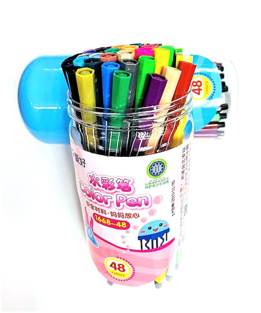 Фломастери 48 кол в пластиковому пеналі 1668-48 AIHAO
