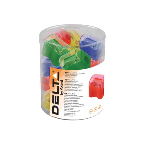 Чинка пластмасова з виїмкою під пальці Comfy асорті D9702 Delta by Axent