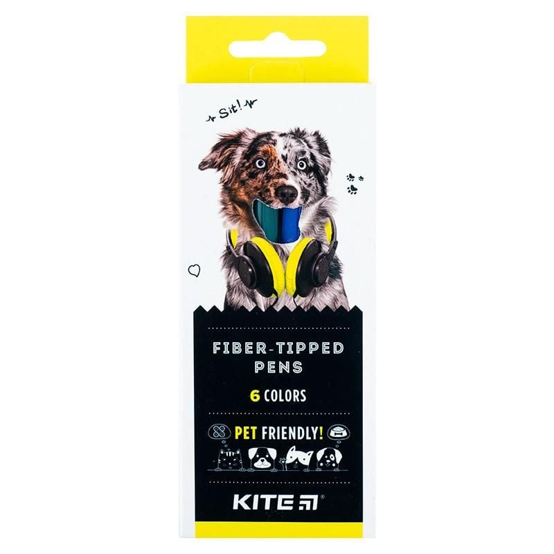 Фломастери 6 кол Dogs K22-446 Kite