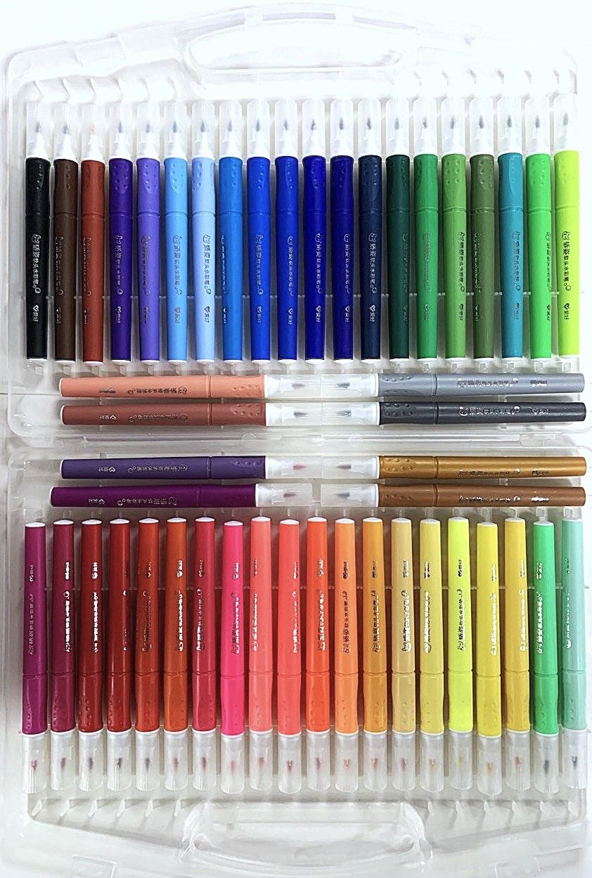 Фломастери для каліграфії в пластиковому кейсі 48 кол (12 шт/уп) CP 606-48 AIHAO