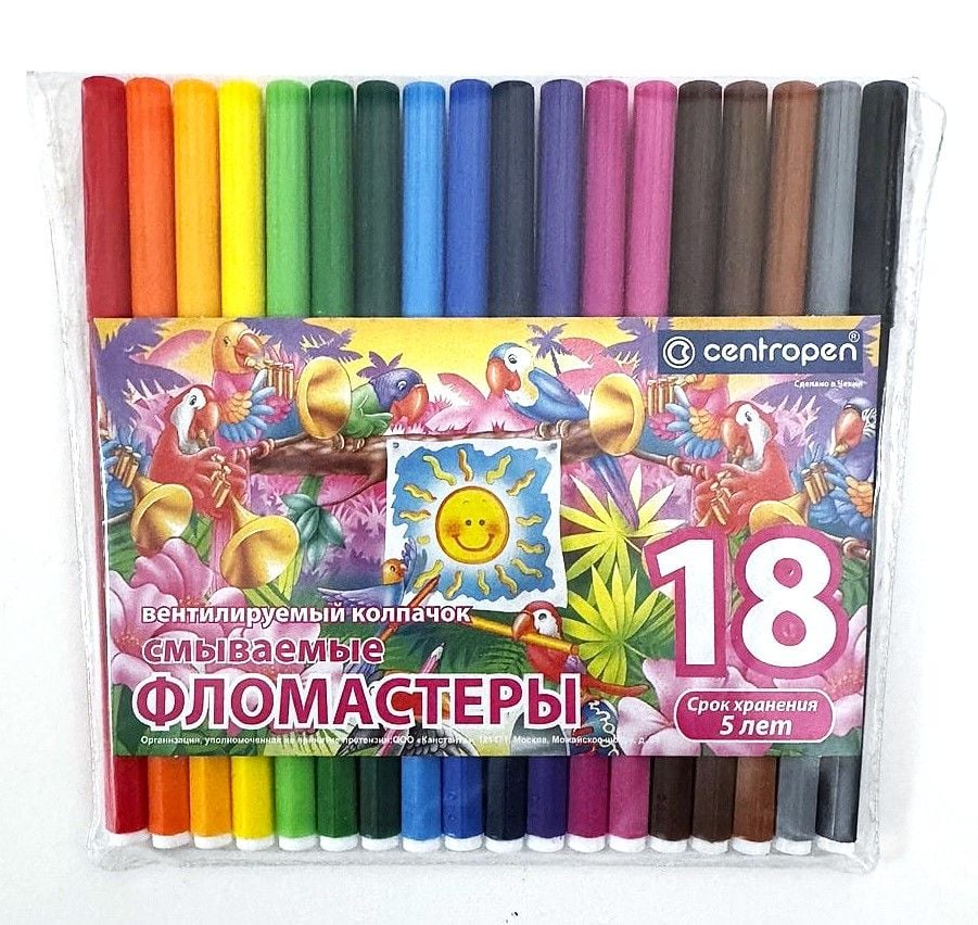 Фломастери змиваємі 18 кол Птахи 7790 1887 Centropen
