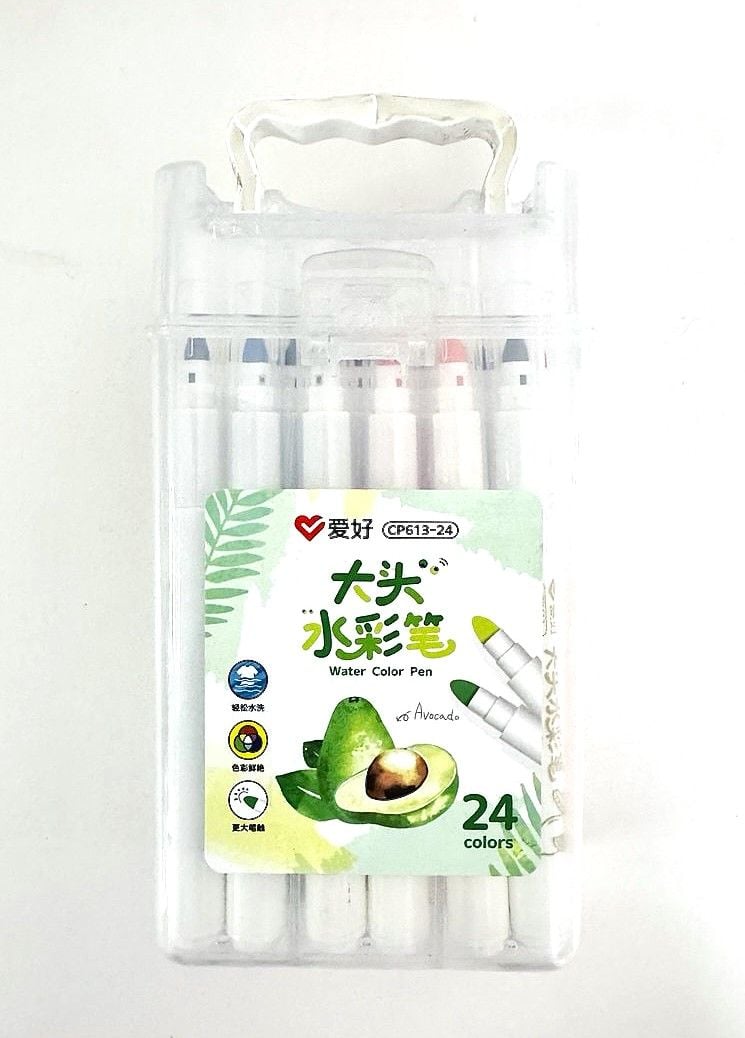 Фломастери товсті на водяній основі в пластиковому боксі (12 шт/уп) CP613-24 AIHAO