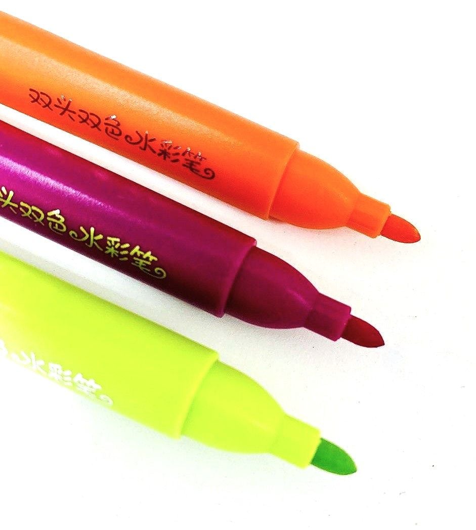 Фломастери 2х-сторонні 12 шт 24 кол на водяній основі (24 шт/уп) CP 607-12 AIHAO