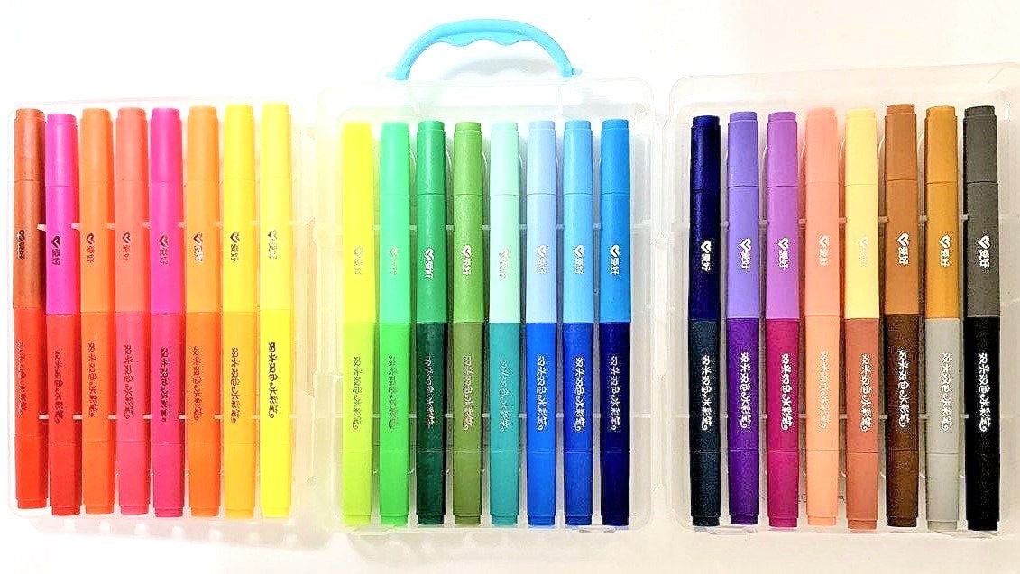 Фломастери 2х-сторонні 24 шт 48 кол на водяній основі CP 607-24 AIHAO