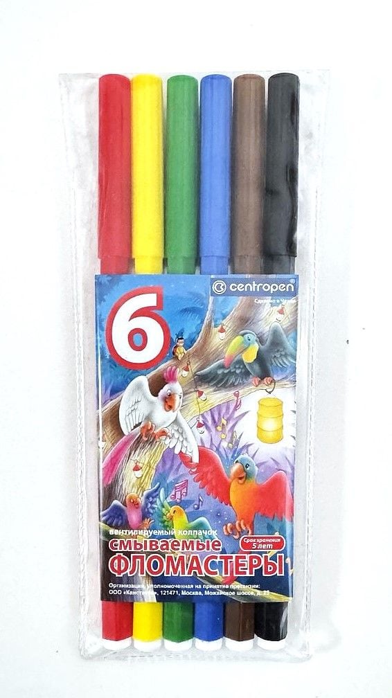 Фломастери змиваємі 6 кол Птахи 7790 0687 Centropen