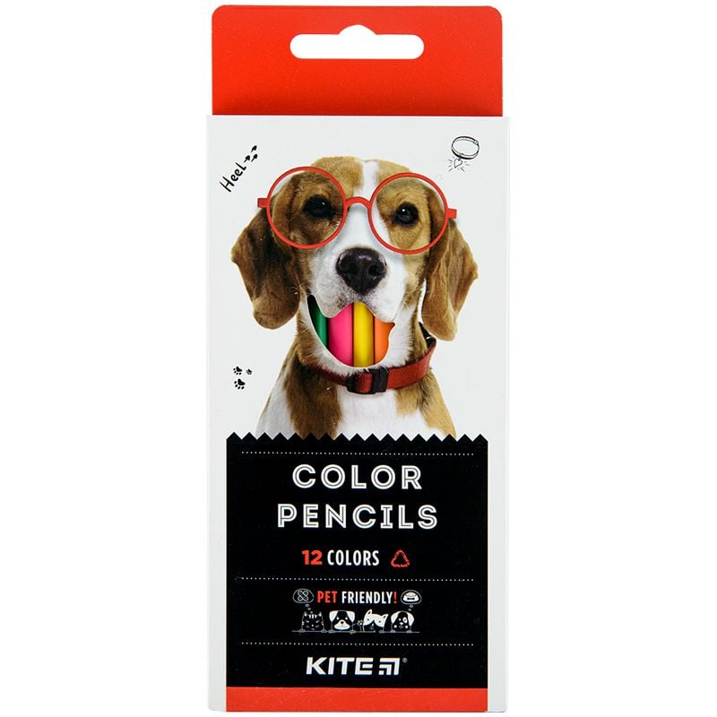 Олівець кольоровий тригранний, 12 шт Kite Dogs K22-053-1 Kite