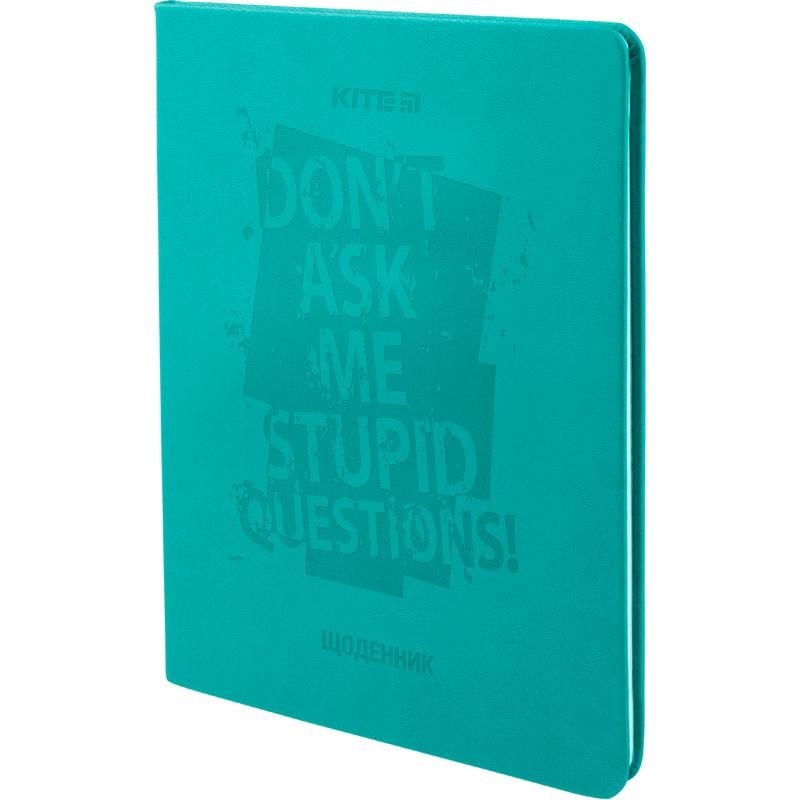Щоденник шкільний м'яка обкладинка PU Don`t ask me stupid questions K22-283-5 Kite
