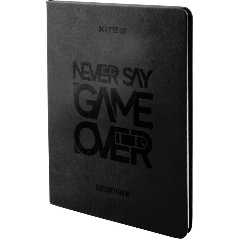 Щоденник шкільний м'яка обкладинка PU Never say Game over K22-283-3 Kite