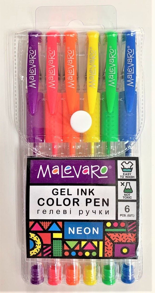 Набір ручок 6 кол неон ML760172 Малеваро