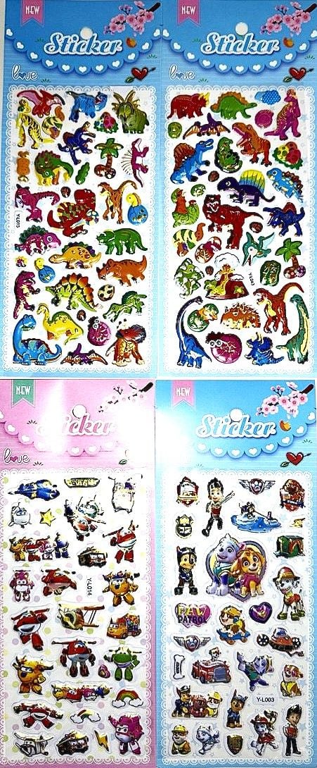 Наліпки з розмальовками 10*24 см (20 шт/уп) Y-L SULTANI