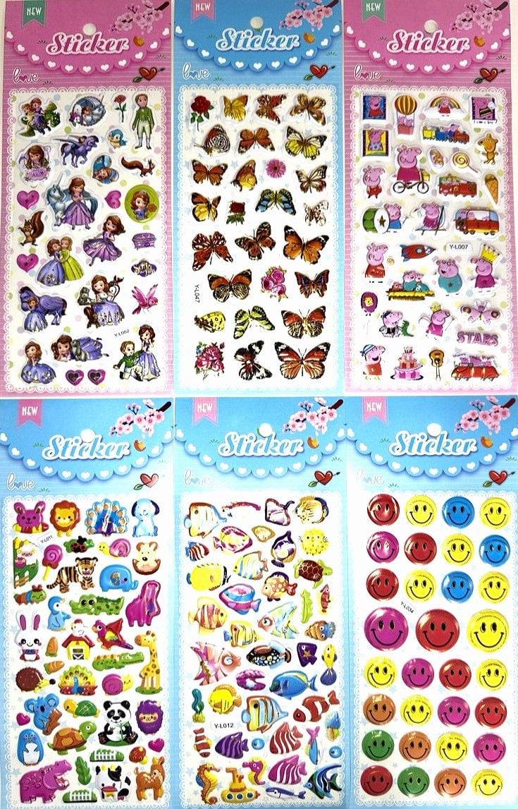 Наліпки з розмальовками 10*24 см (20 шт/уп) Y-L SULTANI