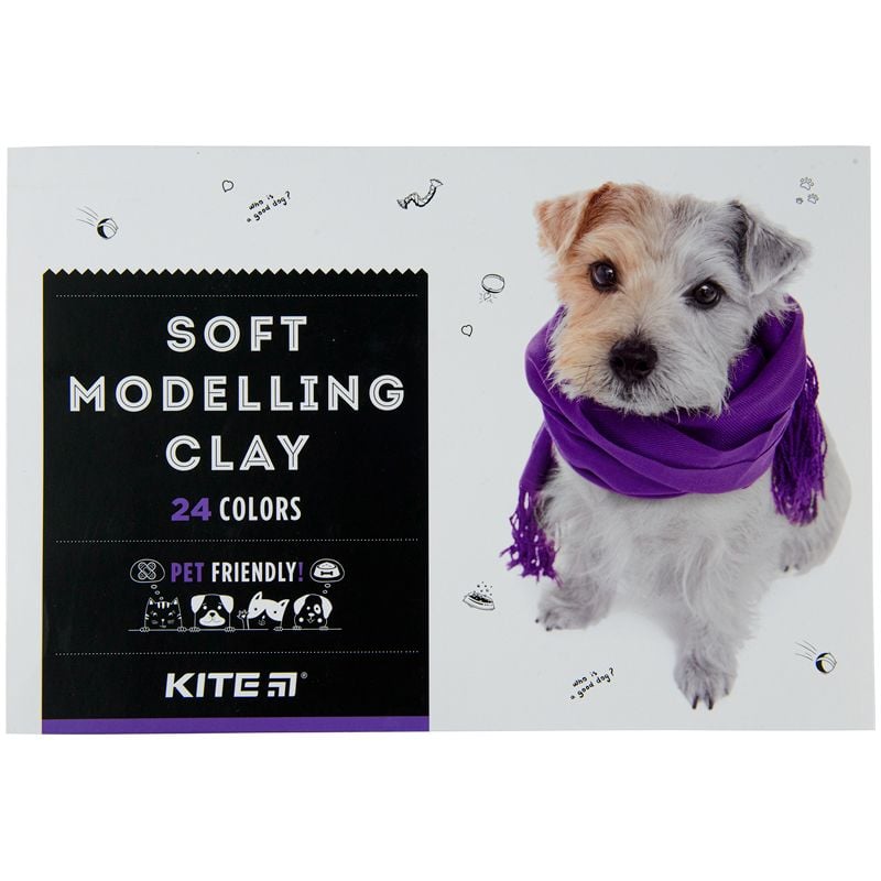 Пластилін 24 кол 480 г Dogs K22-089 Kite
