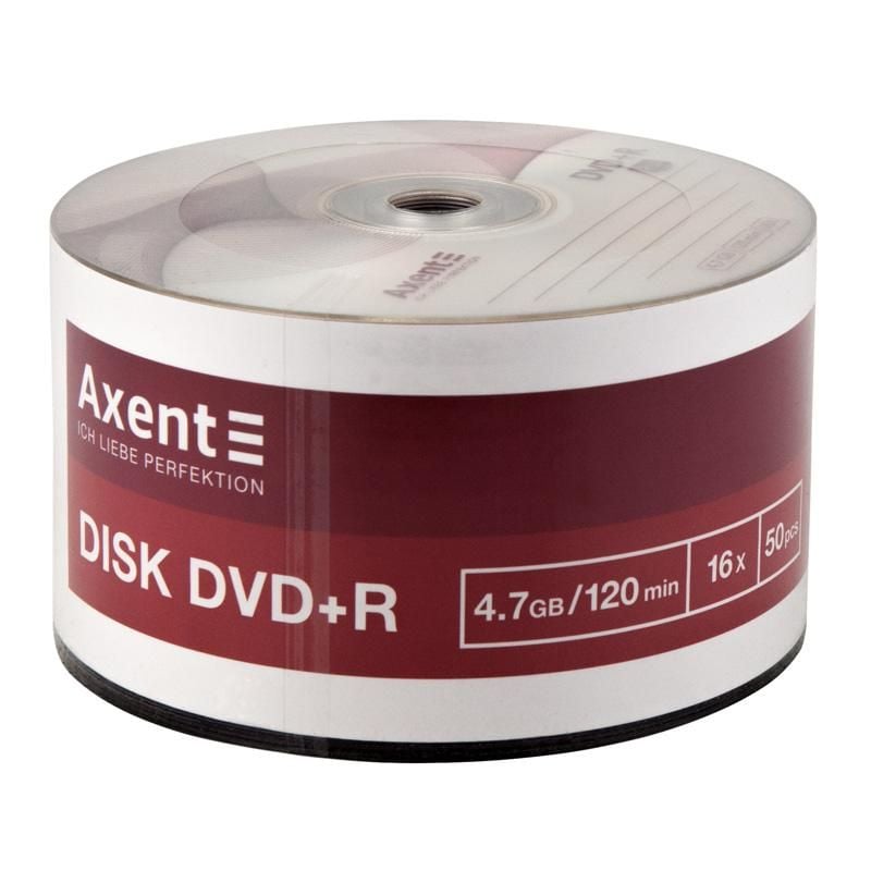 Диски DVD+R 4.7 Gb 120 min (50 шт/туба) 8108 Axent