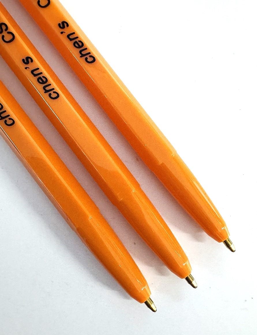 Ручка кулькова жовтий корпус, синя CS-51 Chen`s