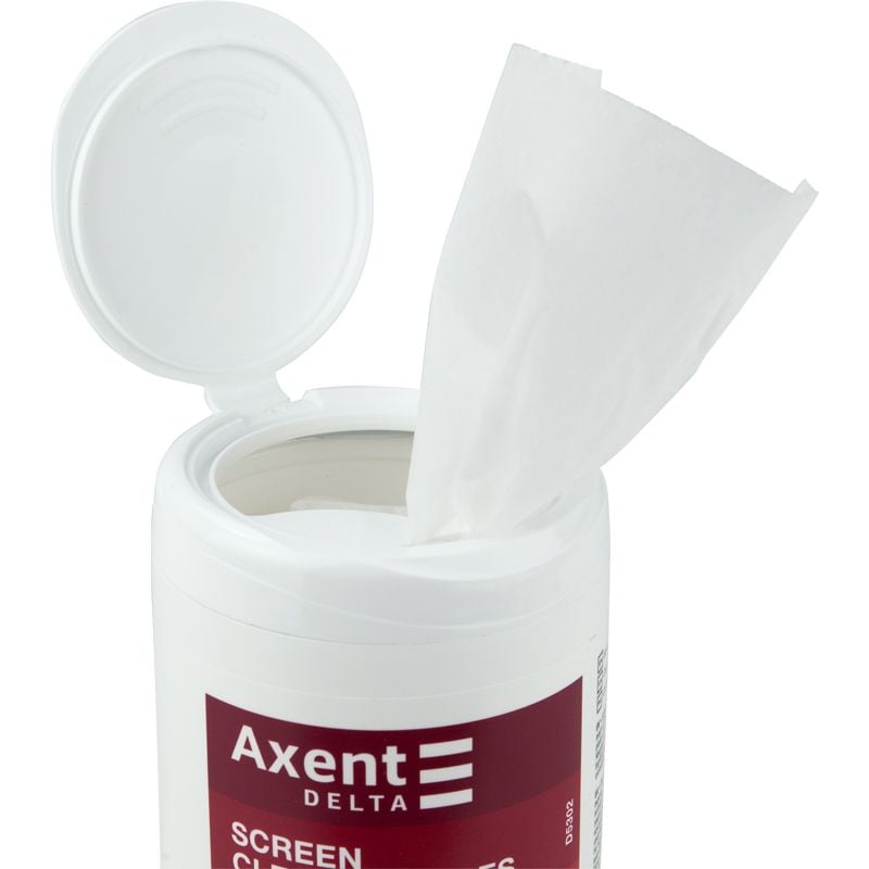 Офісне приладдя Серветки вологі для чищення екранів 100 шт 5302 Axent