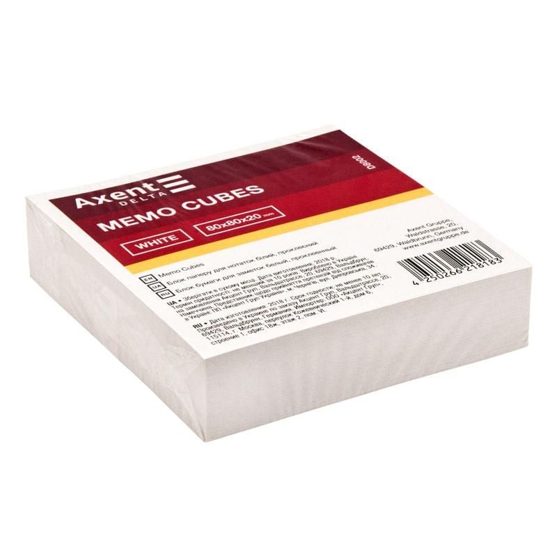 Папір блок White 80*80*20 білий проклеєний D8002 Delta by Axent
