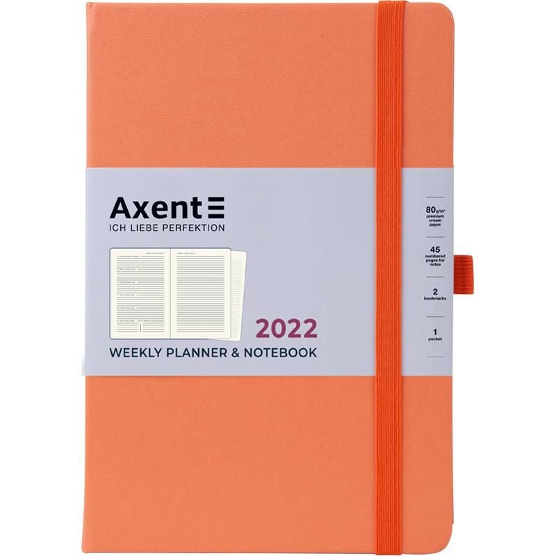 Блокнот щоденник щотижневик датованний 2022 Prime Strong 145*210  персиковий 8507-22-42 Axent