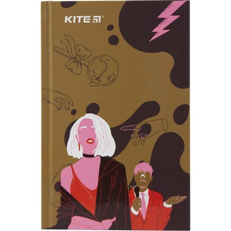 Блокнот книга записна тверда обкладинка А6 80 арк клітинка VIS19-199-2 Kite