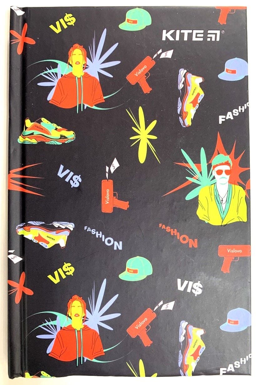 Блокнот книга записна тверда обкладинка А6 80 арк клітинка VIS19-199-3 Kite