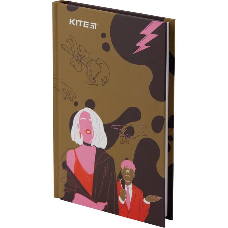 Блокнот книга записна тверда обкладинка А6 80 арк клітинка VIS19-199-3 Kite