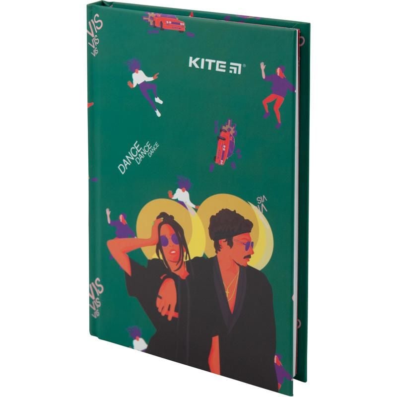 Блокнот книга записна тверда обкладинка А6 80 арк клітинка VIS19-199-3 Kite