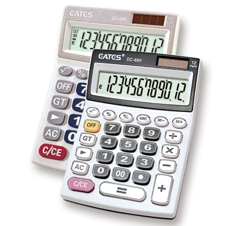 Калькулятор великий 12 розрядний з функцією off кнопки під склом DC-690 EATES