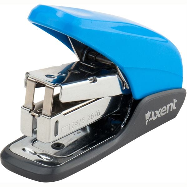 Степлер 24/6 Shell 20арк зшиву полегшене скріплення на 60% блакитний 4841-07 Axent