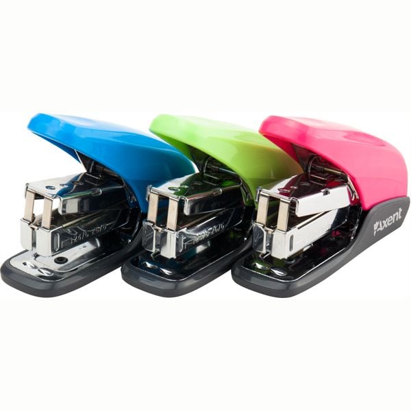 Степлер 24/6 Shell 20арк зшиву полегшене скріплення на 60% рожевий 4841-10 Axent