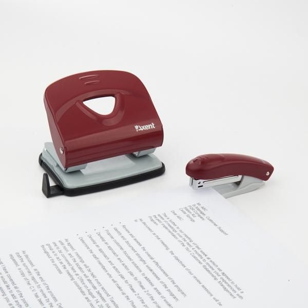 Степлер № 10 на 12 арк зшиву Welle-2 червоний 4812-06 Axent