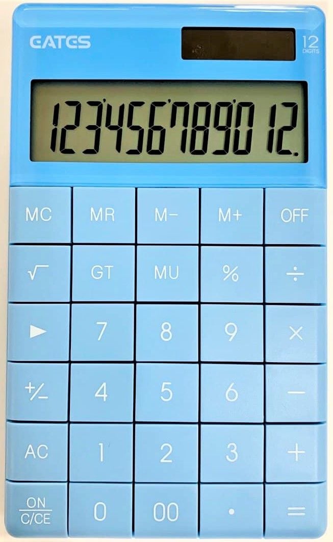 Калькулятор середній 12 розрядний з функцією off блакитний Q-5 EATES