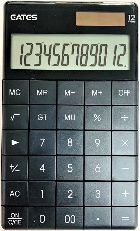 Калькулятор середній 12 розрядний з функцією off чорний Q-5 EATES