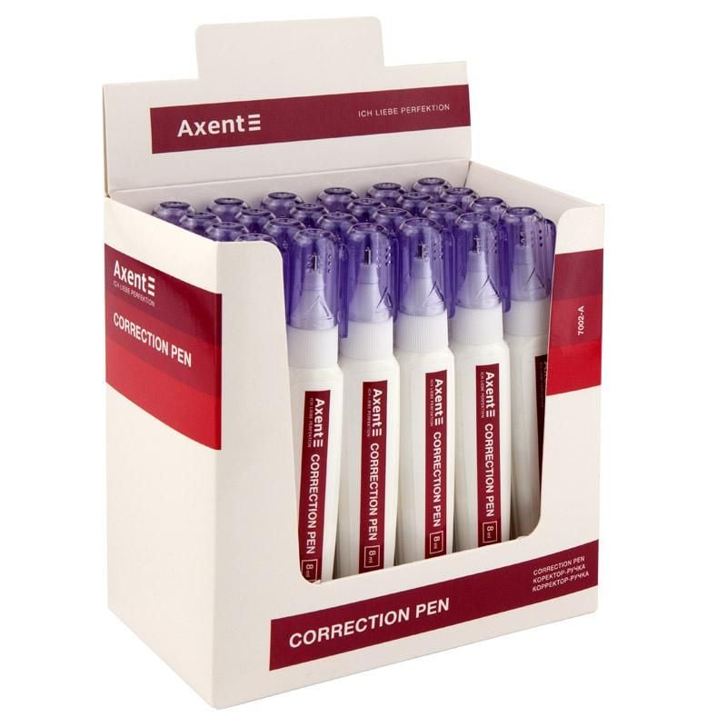 Коректор ручка з металевим накінечником 8 мл (24 шт/уп) 7002-A Axent