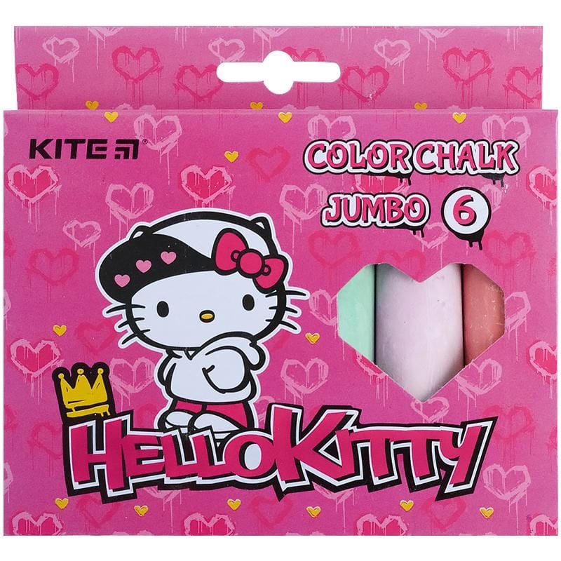 Крейда 6 кольорів Джамбо Hello Kitty HK19-073 Kite