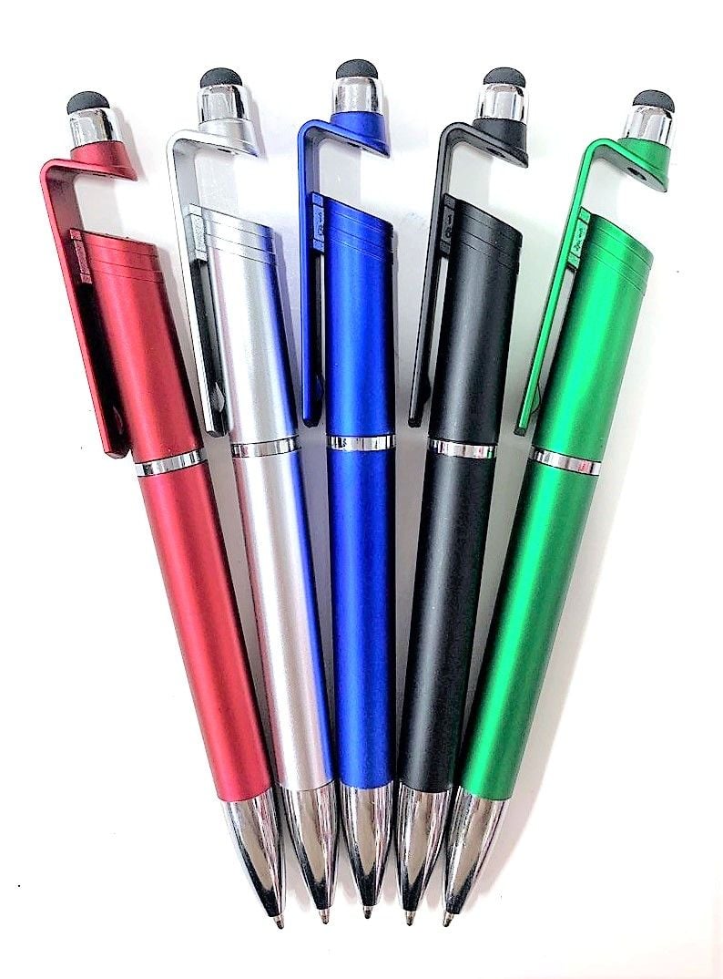 Ручка зі стілусом півоберта синя (60 шт/уп) стілус Імпорт