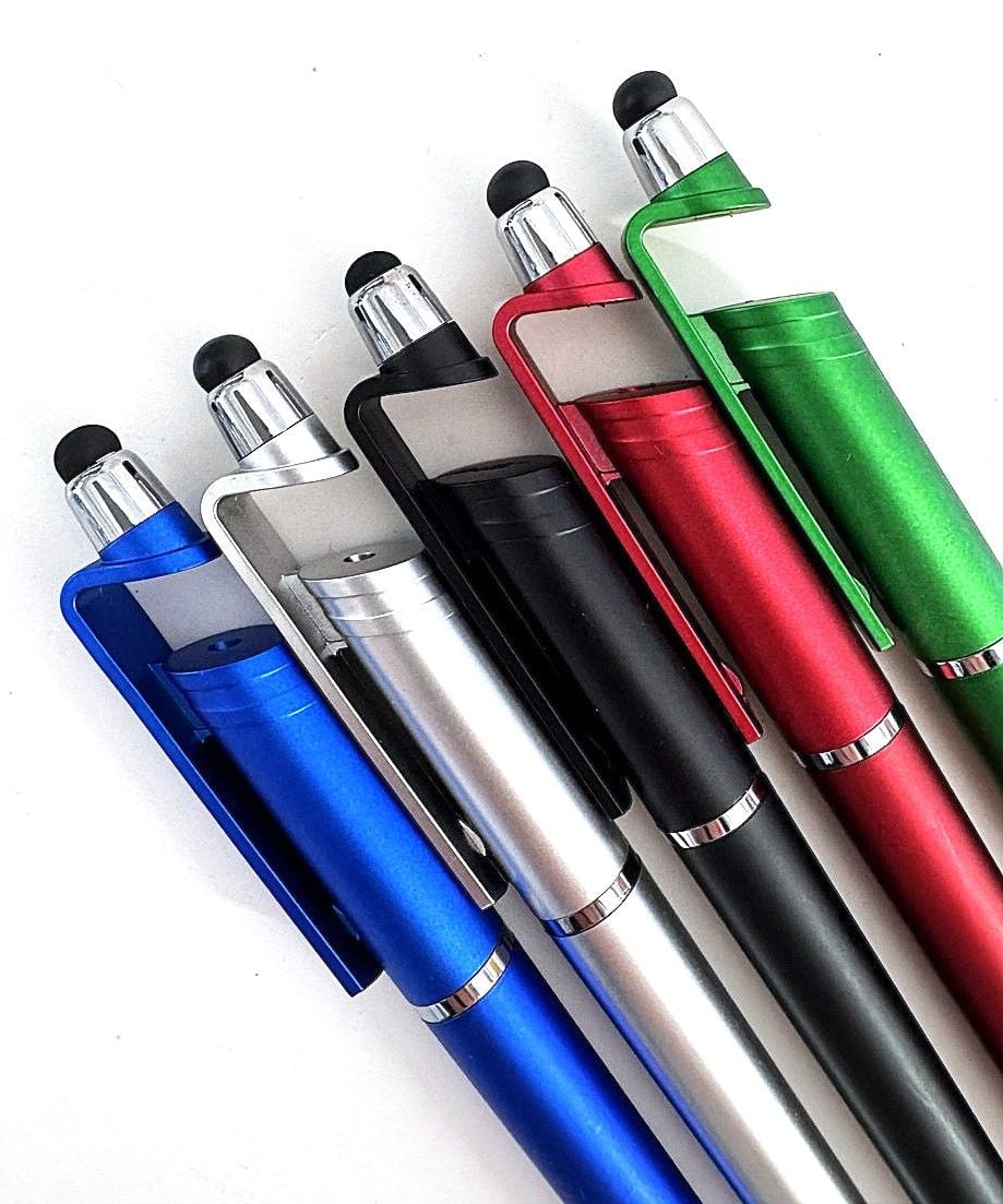 Ручка зі стілусом півоберта синя (60 шт/уп) стілус Імпорт