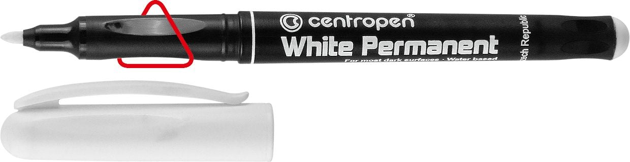 Маркер перманентний 2,5мм білий на водяній основі (10 шт/уп) 2686 Centropen